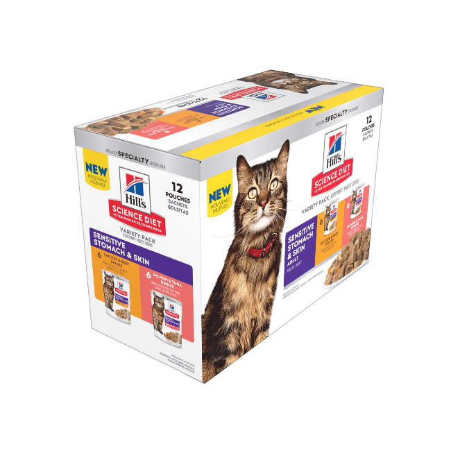 Hill’s Science Diet Adult Sensitive Skin & Stomach Variety Pack Cat Food Pouches